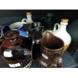 A selection of jugs including Prinknash etc