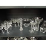 A selection of cut glass and crystal including Royal Doulton and Dartington