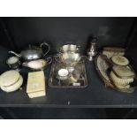 A selection of plated ware etc including a bedroom set