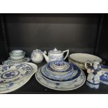 A selection of blue and white ware