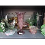 A selection of decorative glassware