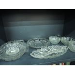 A selection of vintage glassware including George VI/Elizabeth Coronation plate (1937)