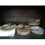 A large collection of collectors plates including 'The Last Supper'