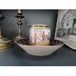 A 19th century cabinet cup and saucer of military interest