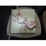A 1920's Japanesque lacquered box having bird and foliate decoration