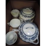 A pair of soup tureens in the Canterbury pattern and a part Adderley tea service