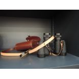 A pair of vintge Jena binoculars, by Carl Zeiss, in case