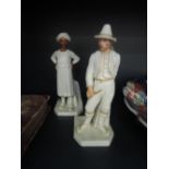 A pair of 19th century worcester figures modelled as Turkish gent, impressed number 838 and
