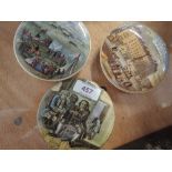 Three 19th century Prattware pot lids including Charing Cross