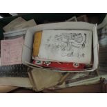 A box of ephemera, various