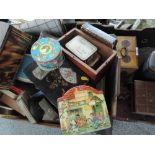 A collection of vintage tins, various