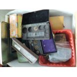 A box of miscellaneous including weights