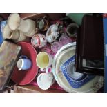 A miscellaneous box including studio pottery and lustre jug