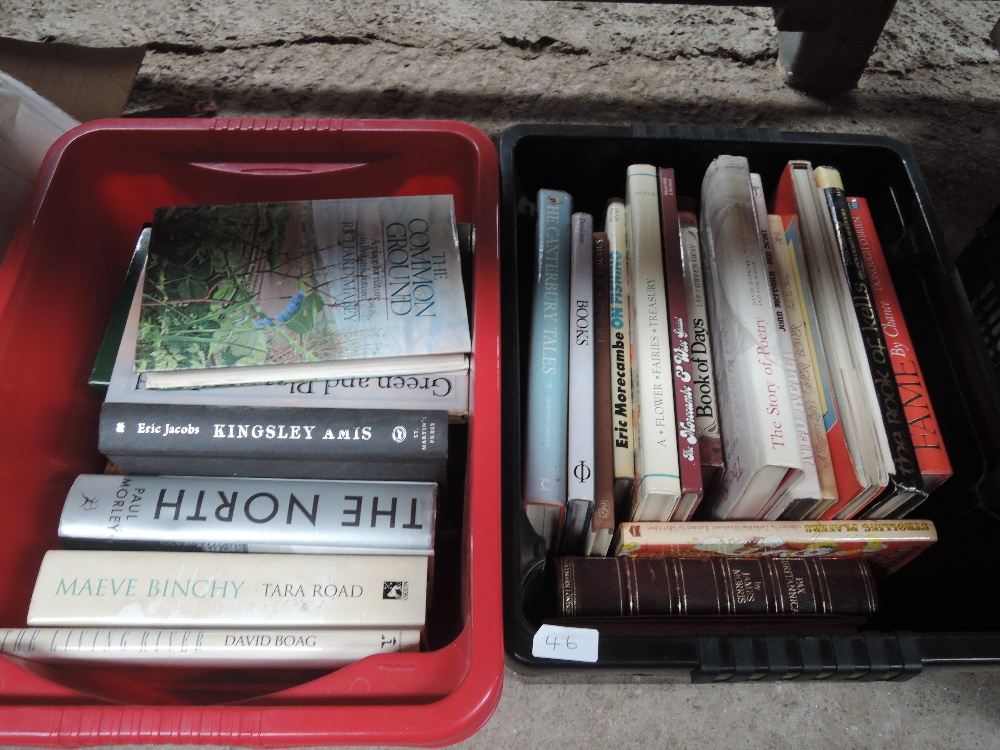 Two boxes of genre books