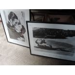 Two framed screen stills "From here to eternity" and " Gone with the wind"