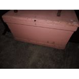 A 19th century painted pine bedding chest