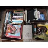 Two boxes of books, various genre