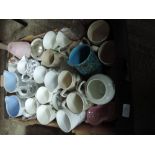 A box of ceramics including coronation ware etc