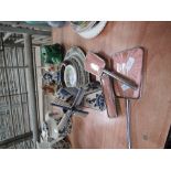 A miscellaneous lot including ceramics and a guilloch dressing table set