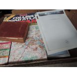 A box of maps and motoring ephemera