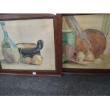 Two watercolours still life signed B Illidge 1909