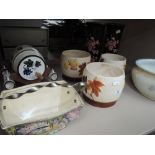 A selection of ceramics including Sylvac and Carlton ware vases etc