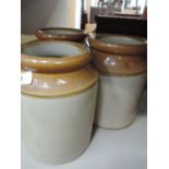 Three stoneware jars