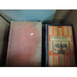 A box of vintage volumes including the Almanach Hachette etc