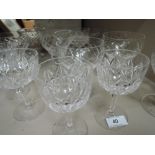 A selection of cut glass drinking glasses