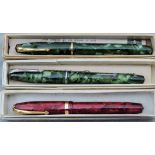 Three Conway Stewart Fountain pens - 15, 75 and 84