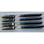 Four Conway Stewart Fountain pens - 15, 27, 28 and 58