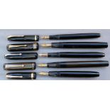 Five Conway Stewart Fountain pens - 12, 16, 55, 84 and 286