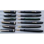 Six Conway Stewart Fountain pens - 4x 15 and 2x 85L