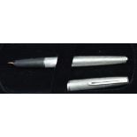 An Aurora sterling silver fountain pen