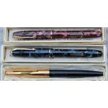 Three Conway Stewart Fountain pens - 28, 39 and 75