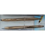 A Cross gold plated Ballpoint and pencil