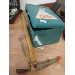 An ice pick and Taymer gas camping stove