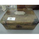 A Victorian fitted jewellery box with leather cover