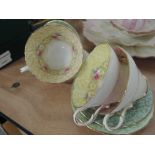 A harlequin set of Paragon cups and saucers 'Damask Rose'