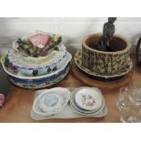 A selection of ceramics including Dresden etc