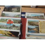 Two albums of postcards