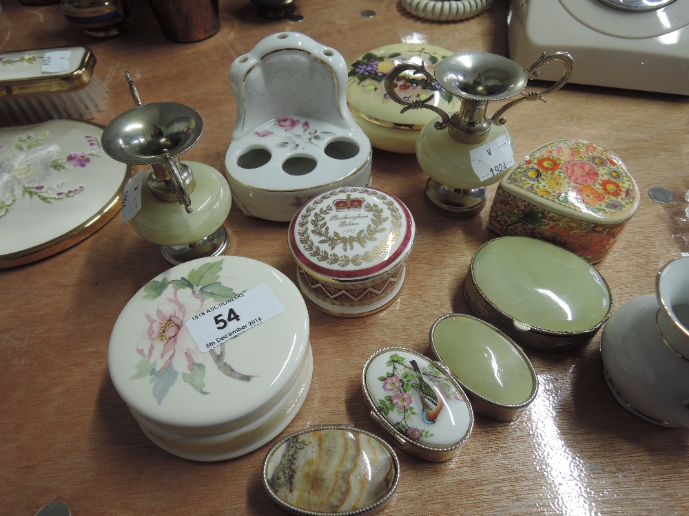 A selection of trinket boxes etc