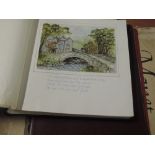 A folio of verses and prose by A Hoyle and Watercolours by N Hoyle, also a volume of sixteen Monet