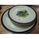 A selection of Dover Stone 'Heather' fish design plates