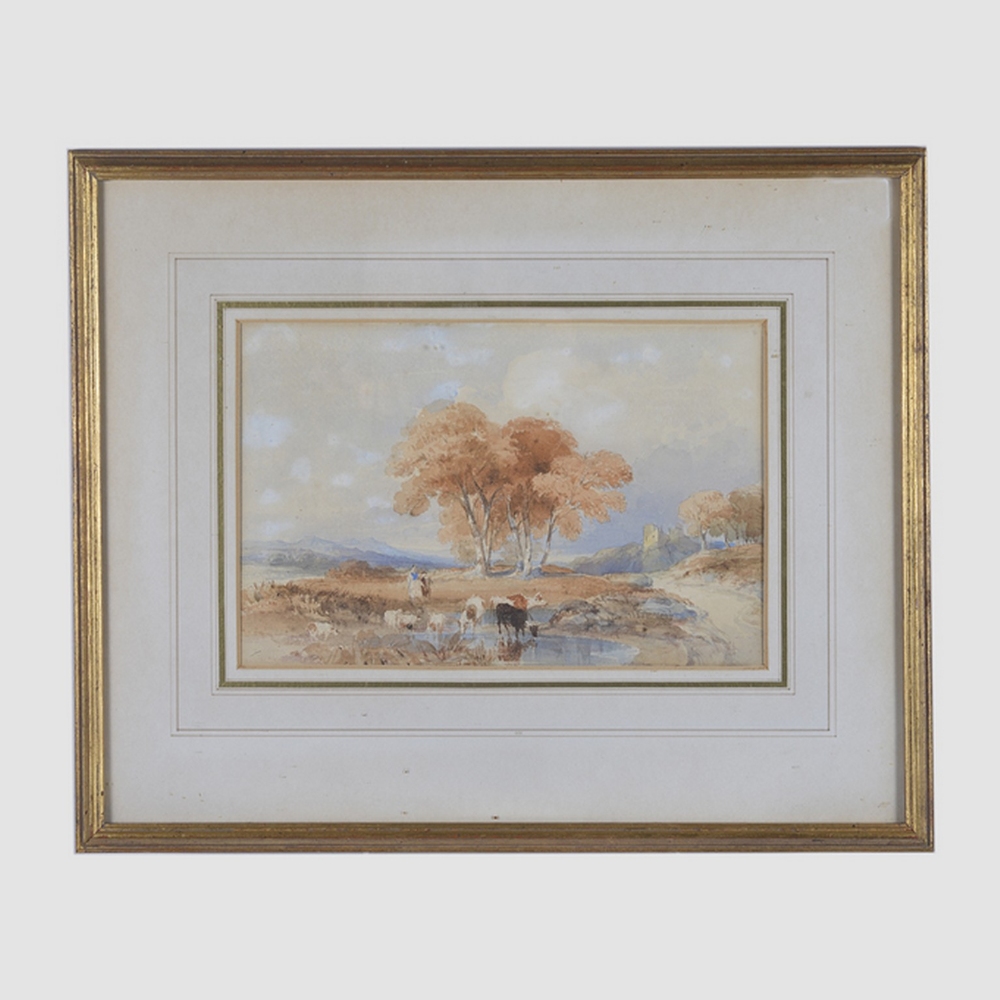 ATTRIBUTED TO WILLIAM LEIGHTON LEITCH (1804-1883) COASTAL SCENE WITH FIGURES signed and dated l. - Image 7 of 8