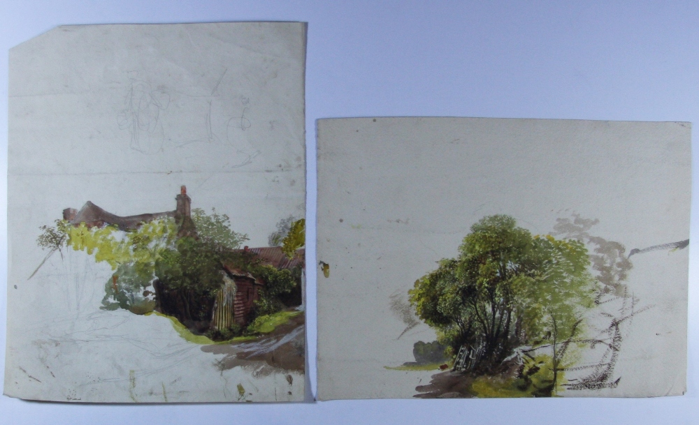 WILLIAM LINNELL (1826-1906) A LARGE FOLIO OF DRAWINGS AND WATERCOLOURS Including studies of trees, - Image 4 of 4