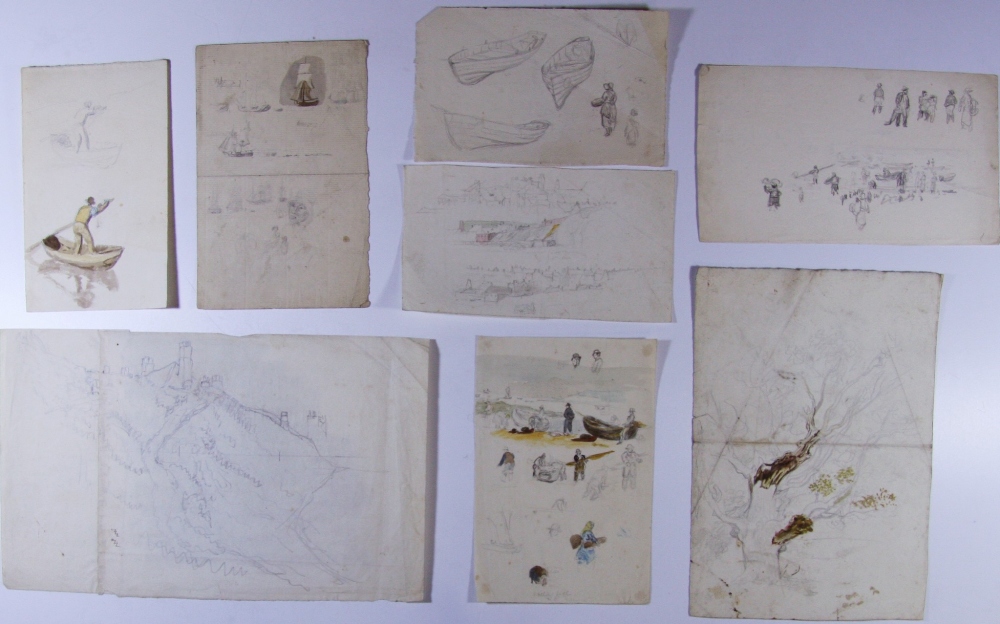 WILLIAM LINNELL (1826-1906) A LARGE FOLIO OF DRAWINGS AND WATERCOLOURS Including studies of trees, - Image 2 of 4