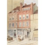 FREDERICK NAPOLEAN SHEPHERD (1819-1878) POPE'S HOUSE, LOMBARD STREET signed l.r.: Fred Shepherd,
