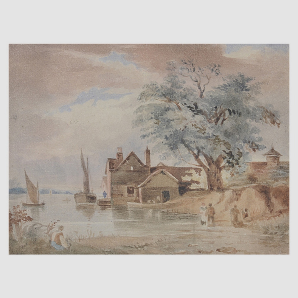 ATTRIBUTED TO WILLIAM LEIGHTON LEITCH (1804-1883) COASTAL SCENE WITH FIGURES signed and dated l. - Image 2 of 8