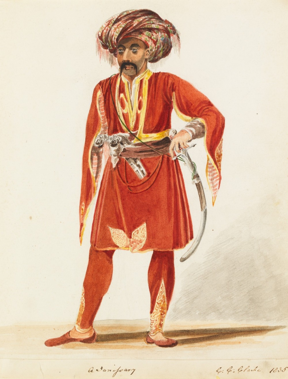 C. C. CLARKE (FL. early 19th Century) A JANISSARY signed and dated l.r: C.C. Clarke/1835 and